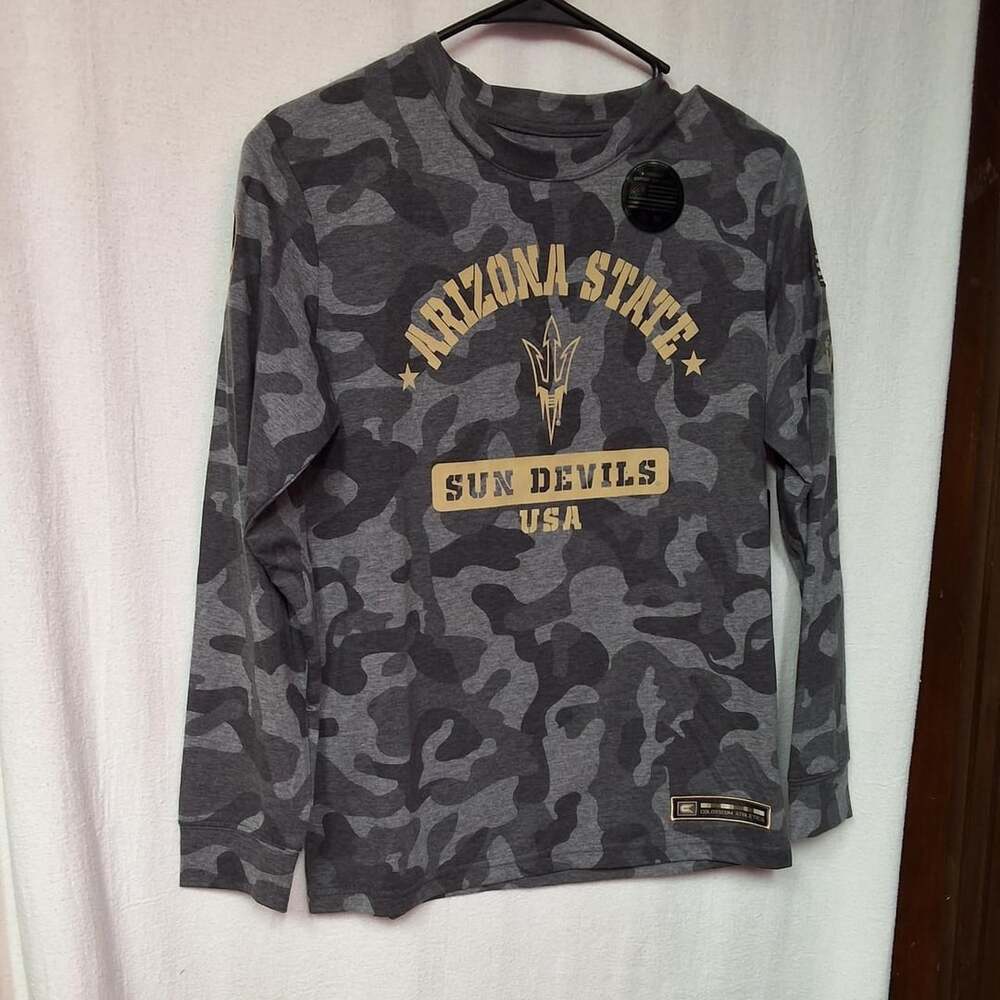 Colosseum Arizona State Sun Devils Camo Long Sleeve Shirt M (12-14)